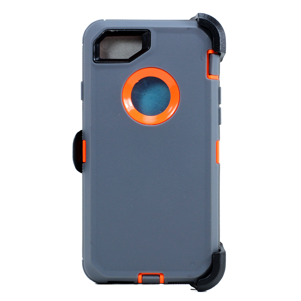 Premium Armor Heavy Duty Case with Clip for iPHONE 8 / 7 / 6S / 6 (Gray Orange)
